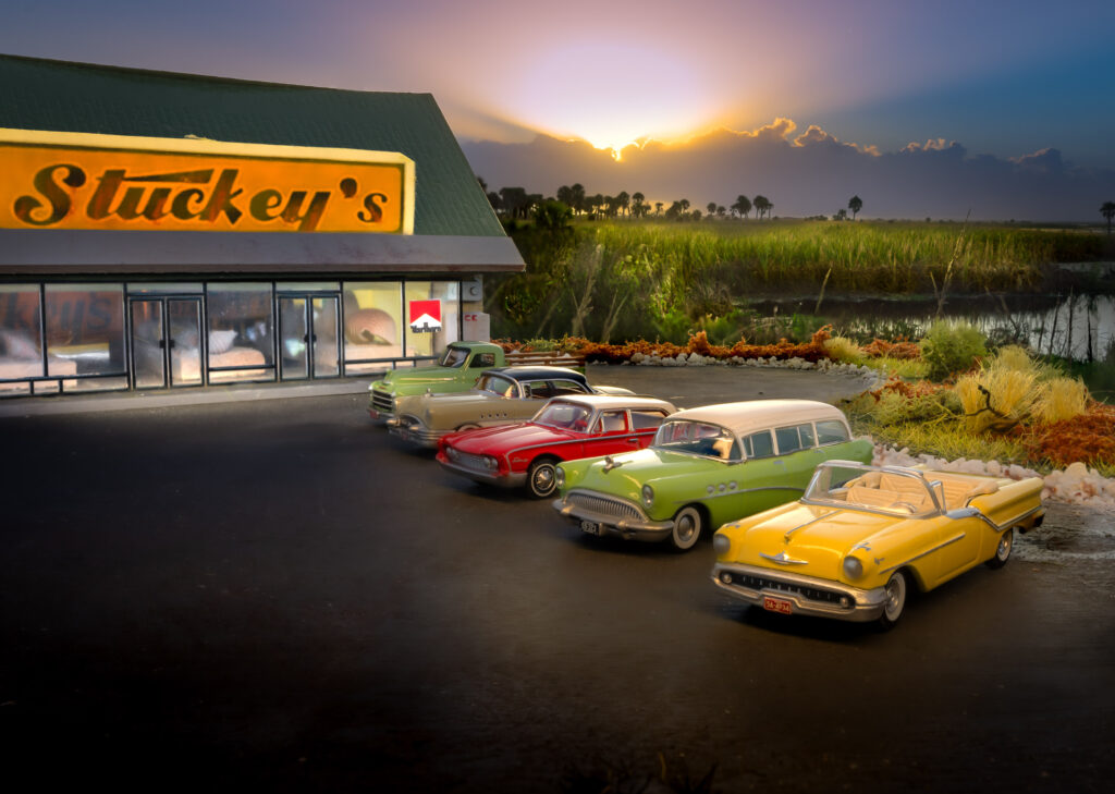 Stuckey's combined fuel, food, creative candies, gifts and clean bathrooms into a successful formula. Hundreds of billboards across Florida counted down the miles to the next exit featuring a Stuckey's restaurant. 
